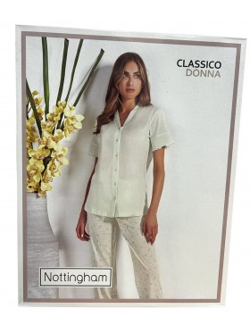 Acquista ora PIGIAMA DONNA MEZZA MANICA PANTALONE LUNGO COTONE 100% APERTO AVANTI NOTTINGHAM 49806 su nonsolointimo1994.com