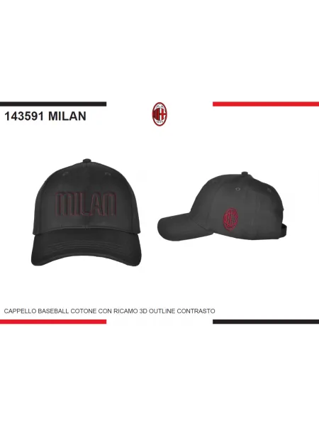 Acquista ora CAPPELLO COTONE BASEBALL ADULTO RICAMATO A CONTRASTO ENZO CASTELLANO AC MILAN 143591 su nonsolointimo1994.com 2