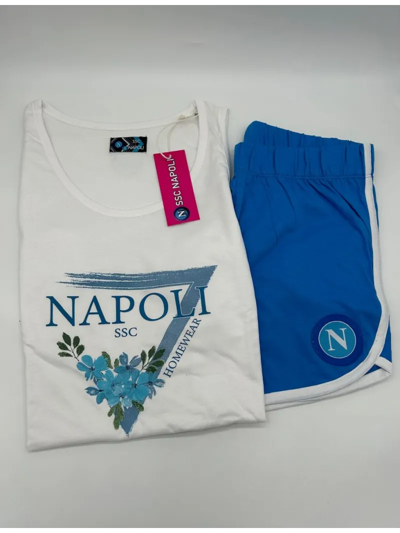 Acquista ora copia di PIGIAMA DONNA COTONE 100% CANOTTA PANTALONCINO ZERO&CO. SSC NAPOLI CN1017 su nonsolointimo1994.com