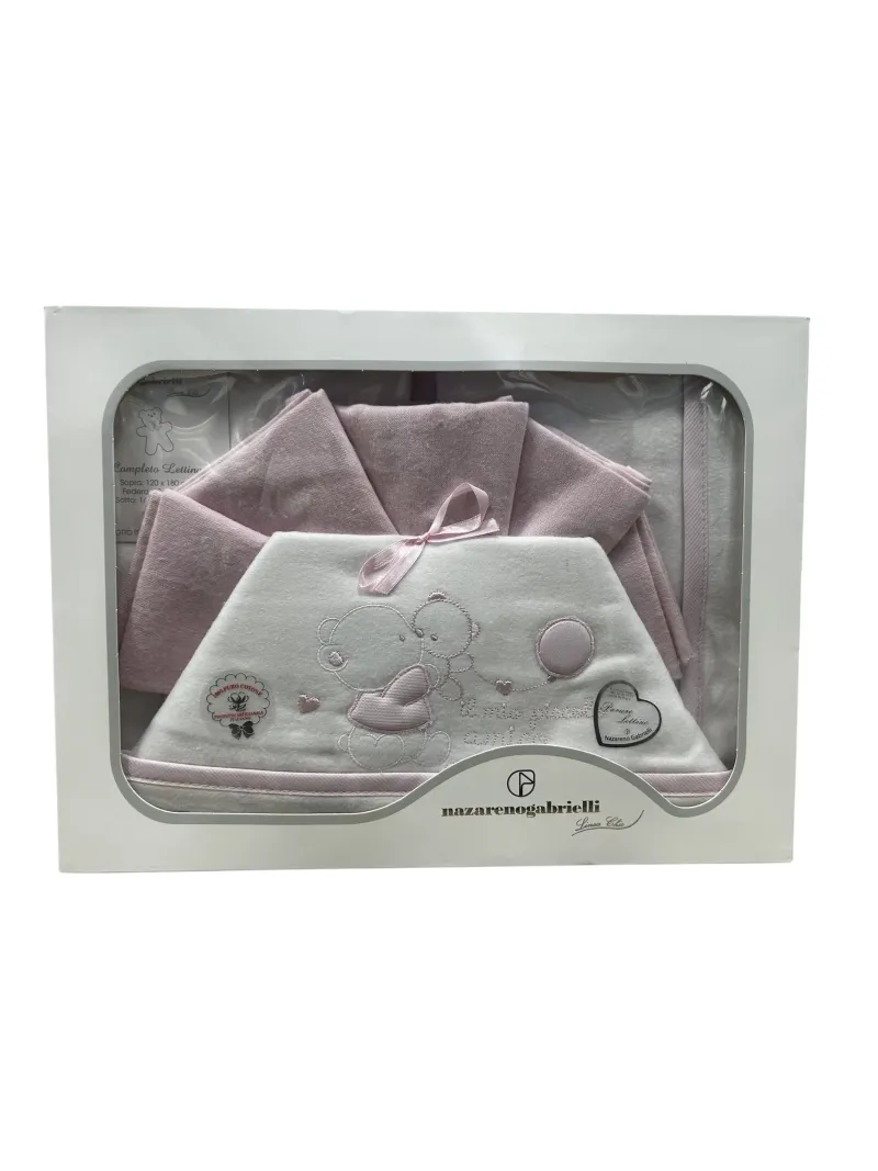 Vendita COMPLETO LENZUOLA LETTINO COTONE NEONATA FEMMINA BATUFFOLINI