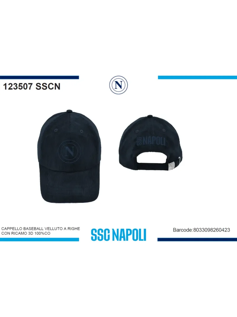 Acquista ora copia di CAPPELLO COTONE BASEBALL ADULTO RICAMATO A CONTRASTO ENZO CASTELLANO SSC NAPOLI 123198 su nonsolointimo199