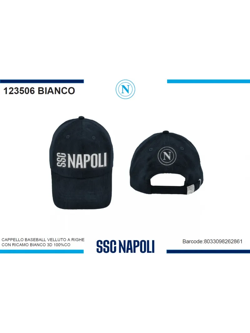 Acquista ora copia di CAPPELLO COTONE BASEBALL ADULTO RICAMATO A CONTRASTO ENZO CASTELLANO SSC NAPOLI 123198 su nonsolointimo199