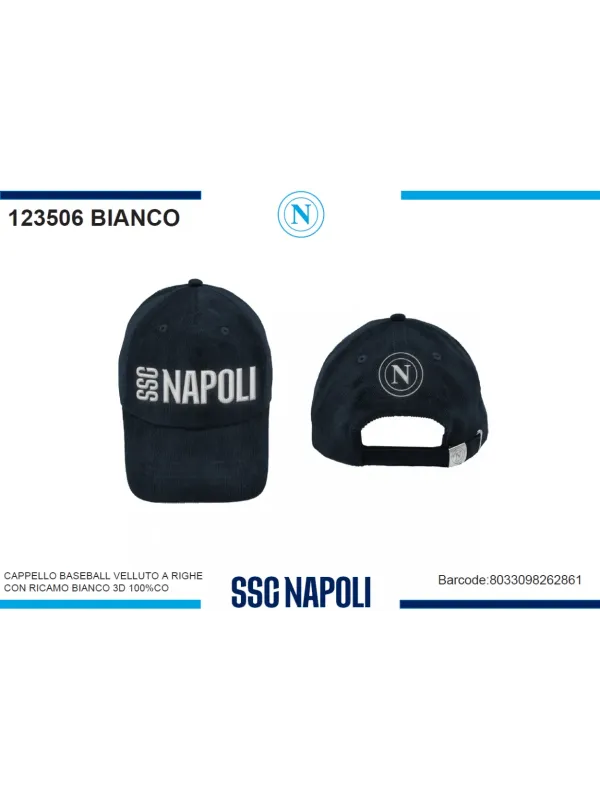 Acquista ora copia di CAPPELLO COTONE BASEBALL ADULTO RICAMATO A CONTRASTO ENZO CASTELLANO SSC NAPOLI 123198 su nonsolointimo199