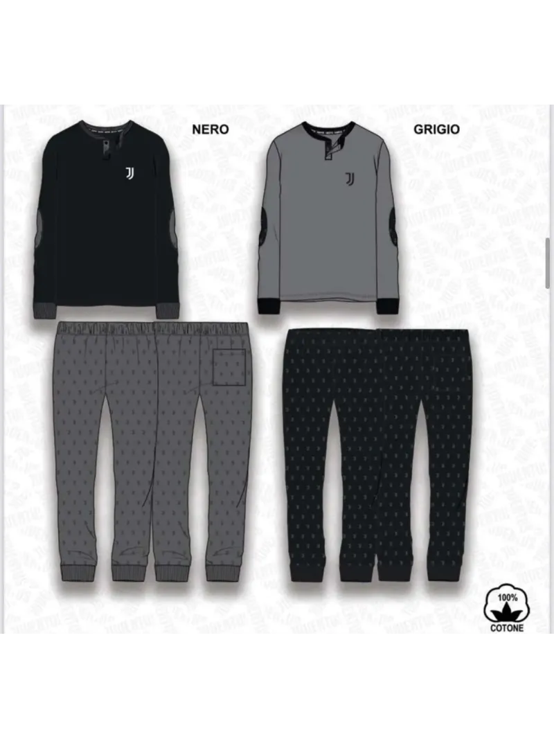 Acquista ora copia di PIGIAMA UOMO CALDO COTONE MANICA LUNGA COLLEZIONE 2024-2025 HERMET FC JUVENTUS PIGJT101035 su nonsolointim