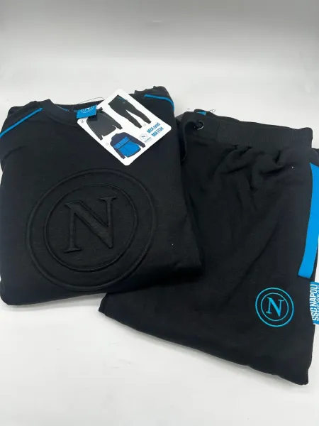 Acquista ora TUTA UOMO DA PASSEGGIO COTONE 100% FRENCH TERRY FULL ZIP COLLECTION 2025 HERMET SSC NAPOLI FLPNF102060 PTLNF102060
