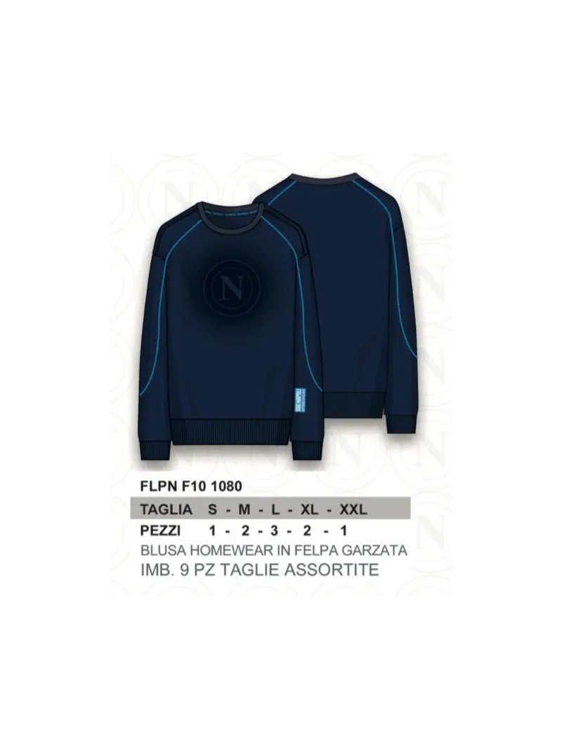 Acquista ora TUTA UOMO DA PASSEGGIO COTONE 100% FRENCH TERRY FULL ZIP COLLECTION 2025 HERMET SSC NAPOLI FLPNF102060 PTLNF102060