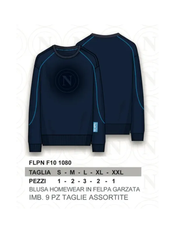 Acquista ora TUTA UOMO DA PASSEGGIO COTONE 100% FRENCH TERRY FULL ZIP COLLECTION 2025 HERMET SSC NAPOLI FLPNF102060 PTLNF102060
