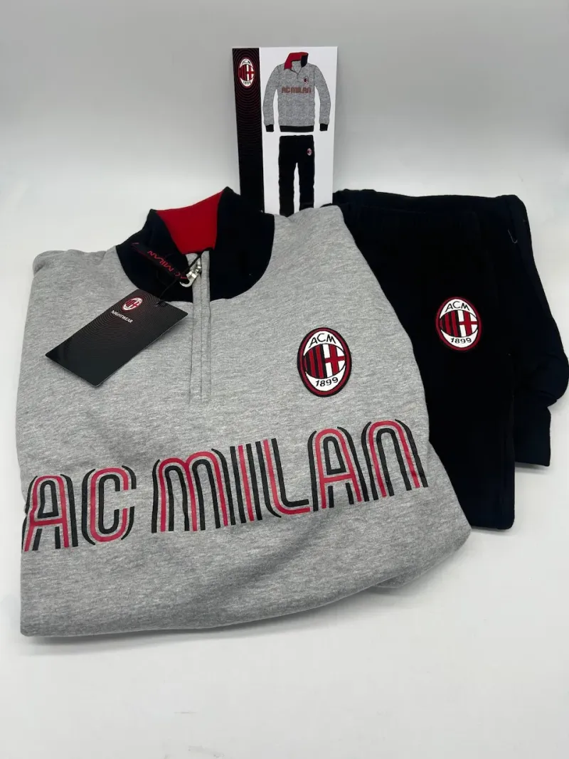 Acquista ora TUTA RAGAZZO SOTTUOMO FELPA MEZZA ZIP SICEM AC MILAN MI15069 su nonsolointimo1994.com