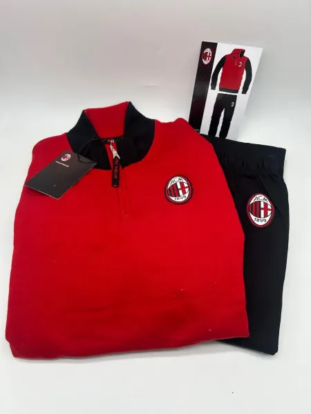Acquista ora TUTA RAGAZZO SOTTUOMO FELPA MEZZA ZIP SICEM AC MILAN MI15069 su nonsolointimo1994.com 2