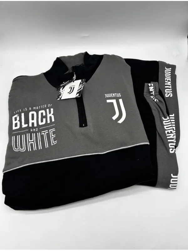 Acquista ora copia di TUTA UOMO FELPA MEZZA ZIP MANICA LUNGA SICEM FC JUVENTUS JU14069 su nonsolointimo1994.com