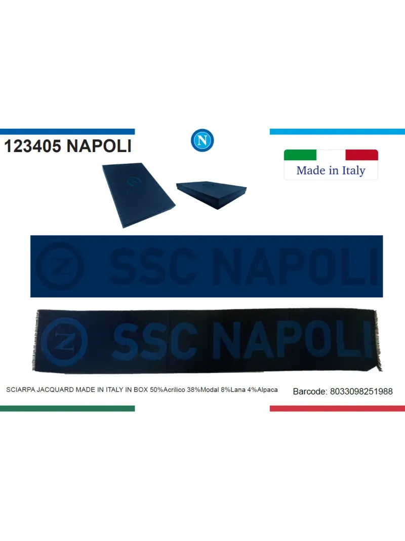 Acquista ora copia di SCIARPA UOMO LANA A MAGLIA ENZO CASTELLANO SSC NAPOLI 12006 su nonsolointimo1994.com
