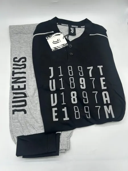 Acquista ora PIGIAMA UOMO COTONE 100% MANICA LUNGA SICEM FC JUVENTUS B2JU14090 su nonsolointimo1994.com
