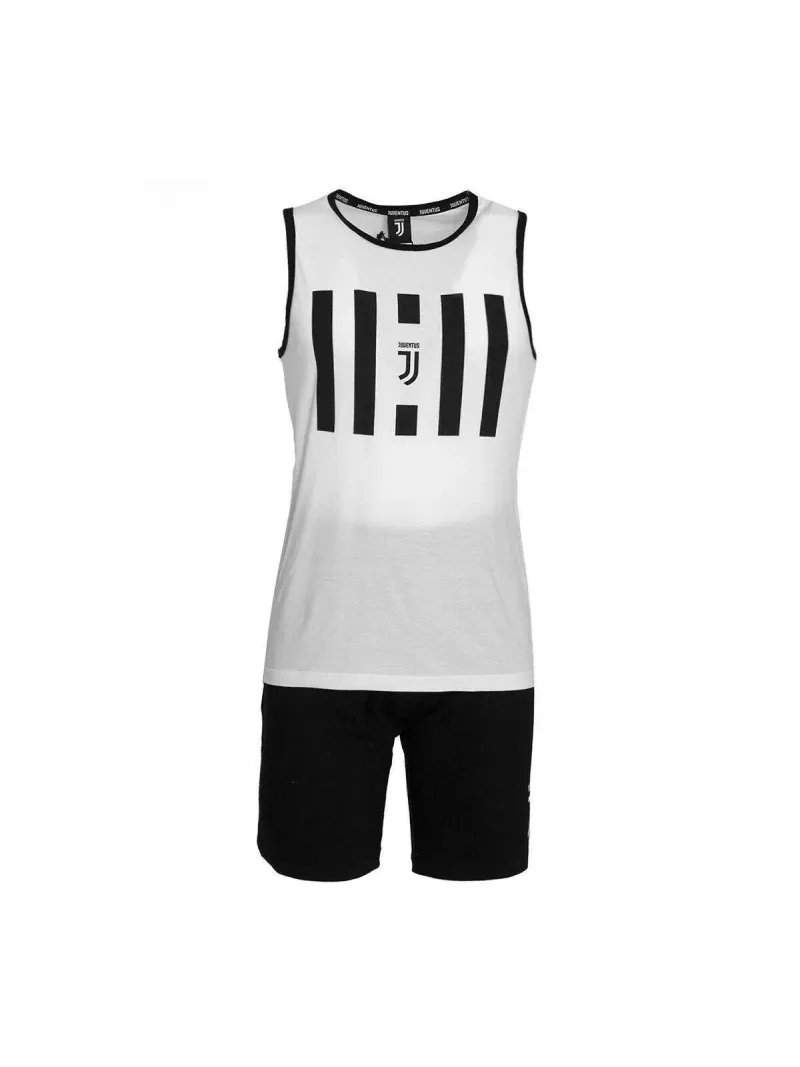 Acquista ora PIGIAMA COMPLETO UOMO COTONE 100% CANOTTA PANTALONCINO FC JUVENTUS B2JU14077 su nonsolointimo1994.com
