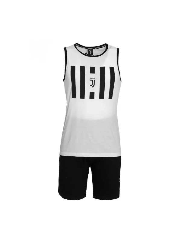 Acquista ora PIGIAMA COMPLETO UOMO COTONE 100% CANOTTA PANTALONCINO FC JUVENTUS B2JU14077 su nonsolointimo1994.com