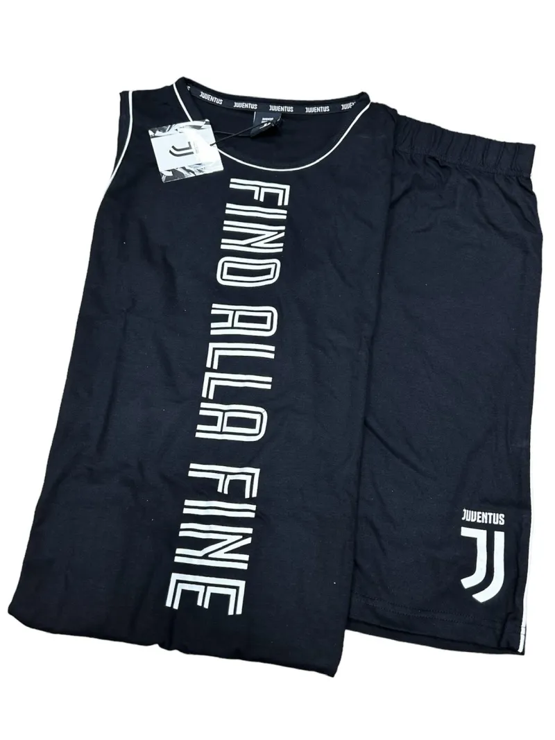 Acquista ora PIGIAMA COMPLETO UOMO COTONE 100% CANOTTA PANTALONCINO FC JUVENTUS B2JU14077 su nonsolointimo1994.com