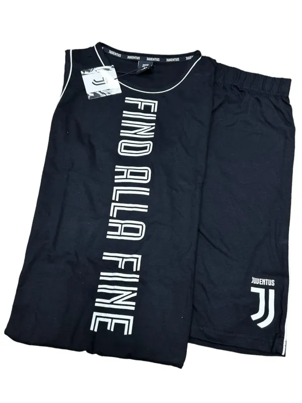 Acquista ora PIGIAMA COMPLETO UOMO COTONE 100% CANOTTA PANTALONCINO FC JUVENTUS B2JU14077 su nonsolointimo1994.com