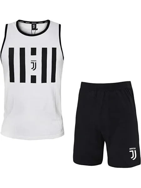 Acquista ora PIGIAMA COMPLETO UOMO COTONE 100% CANOTTA PANTALONCINO FC JUVENTUS B2JU14077 su nonsolointimo1994.com