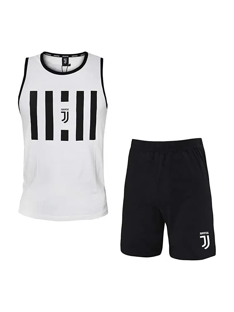 Acquista ora PIGIAMA COMPLETO UOMO COTONE 100% CANOTTA PANTALONCINO FC JUVENTUS B2JU14077 su nonsolointimo1994.com