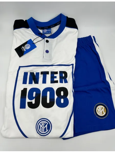 Acquista ora PIGIAMA UOMO COTONE 100% MEZZA MANICA PANTALONCINO RESTOCK RETRO' SICEM FC INTER IN14047 su nonsolointimo1994.com