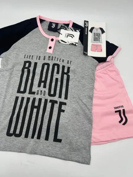 Acquista ora copia di PIGIAMA BAMBINO COTONE 100% MEZZA MANICA PANTALONCINO SICEM FC JUVENTUS b2ju16091 su nonsolointimo1994.com