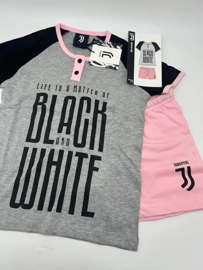 Acquista ora copia di PIGIAMA BAMBINO COTONE 100% MEZZA MANICA PANTALONCINO SICEM FC JUVENTUS b2ju16091 su nonsolointimo1994.com