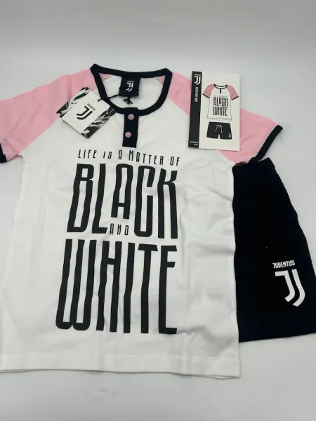 Acquista ora copia di PIGIAMA BAMBINO COTONE 100% MEZZA MANICA PANTALONCINO SICEM FC JUVENTUS b2ju16091 su nonsolointimo1994.com 2