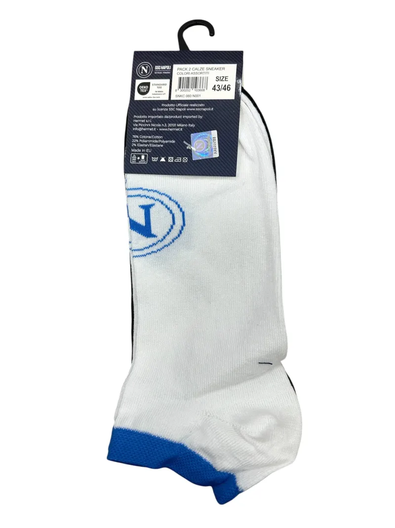 Vendita POMPEA Pack 3 Paia Fantasmini Unisex Uomo e Donna Blu Nero Bianco Cotone