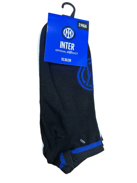 Vendita POMPEA Pack 3 Paia Fantasmini Unisex Uomo e Donna Blu Nero Bianco Cotone 2