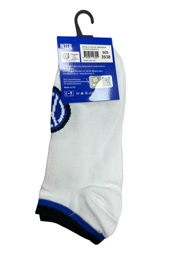 Vendita POMPEA Pack 3 Paia Fantasmini Unisex Uomo e Donna Blu Nero Bianco Cotone