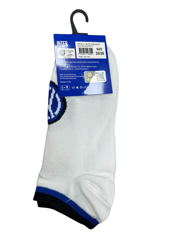 Vendita POMPEA Pack 3 Paia Fantasmini Unisex Uomo e Donna Blu Nero Bianco Cotone