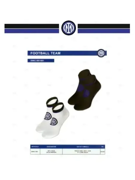 Vendita POMPEA Pack 3 Paia Fantasmini Unisex Uomo e Donna Blu Nero Bianco Cotone