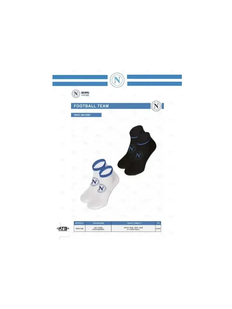 Vendita POMPEA Pack 3 Paia Fantasmini Unisex Uomo e Donna Blu Nero Bianco Cotone