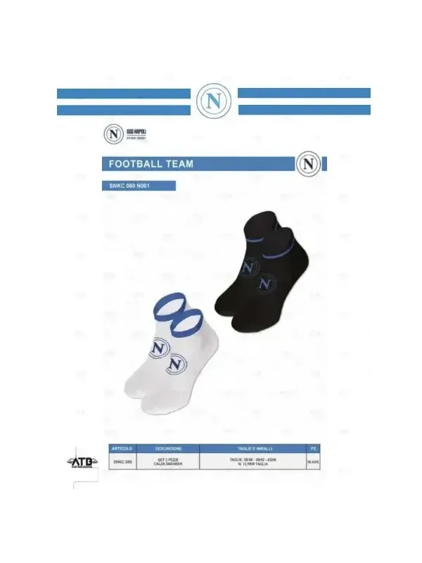 Vendita POMPEA Pack 3 Paia Fantasmini Unisex Uomo e Donna Blu Nero Bianco Cotone