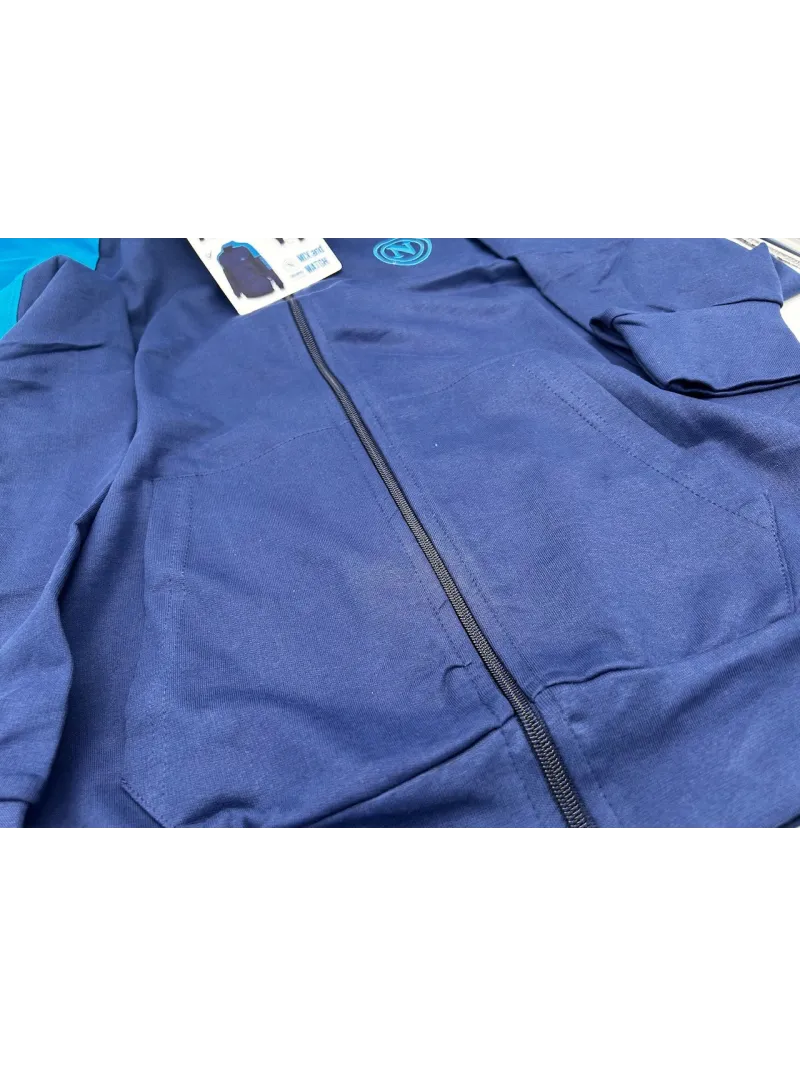 Acquista ora TUTA UOMO DA PASSEGGIO COTONE 100% FRENCH TERRY FULL ZIP COLLECTION 2025 HERMET SSC NAPOLI FLPNF102060 PTLNF102060