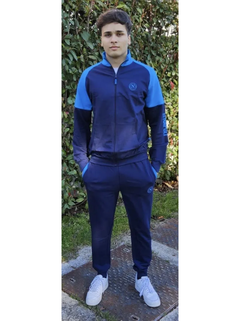 Acquista ora TUTA UOMO DA PASSEGGIO COTONE 100% FRENCH TERRY FULL ZIP COLLECTION 2025 HERMET SSC NAPOLI FLPNF102060 PTLNF102060