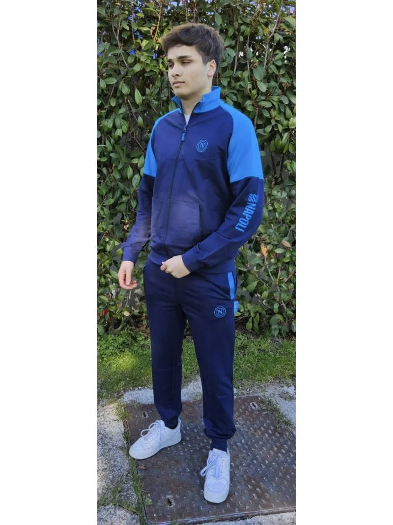 Acquista ora TUTA UOMO DA PASSEGGIO COTONE 100% FRENCH TERRY FULL ZIP COLLECTION 2025 HERMET SSC NAPOLI FLPNF102060 PTLNF102060