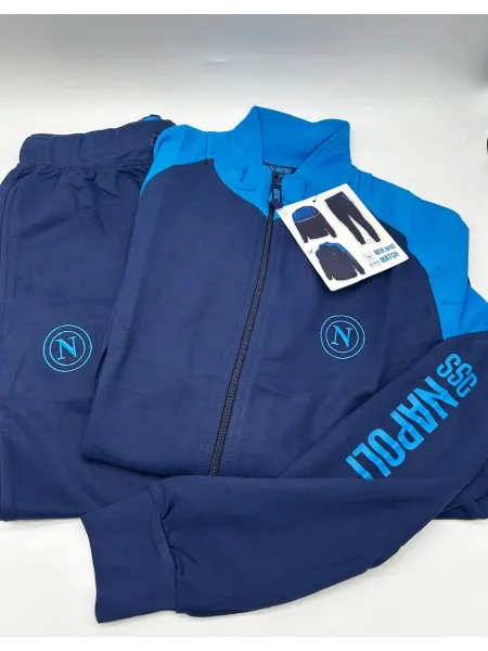 Acquista ora TUTA UOMO DA PASSEGGIO COTONE 100% FRENCH TERRY FULL ZIP COLLECTION 2025 HERMET SSC NAPOLI FLPNF102060 PTLNF102060