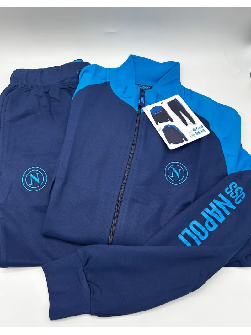 Acquista ora TUTA UOMO DA PASSEGGIO COTONE 100% FRENCH TERRY FULL ZIP COLLECTION 2025 HERMET SSC NAPOLI FLPNF102060 PTLNF102060