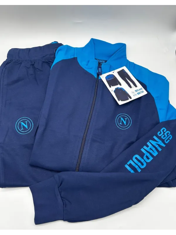 Acquista ora TUTA UOMO DA PASSEGGIO COTONE 100% FRENCH TERRY FULL ZIP COLLECTION 2025 HERMET SSC NAPOLI FLPNF102060 PTLNF102060