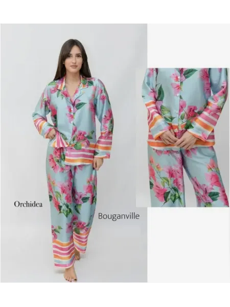 Acquista ora PIGIAMA DONNA APERTO AVANTI RASO IN VISCOSA FILO D'ANGELO Buganville su nonsolointimo1994.com