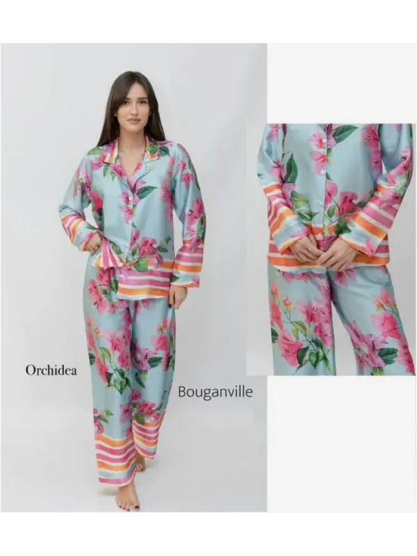 Acquista ora PIGIAMA DONNA APERTO AVANTI RASO IN VISCOSA FILO D'ANGELO Buganville su nonsolointimo1994.com
