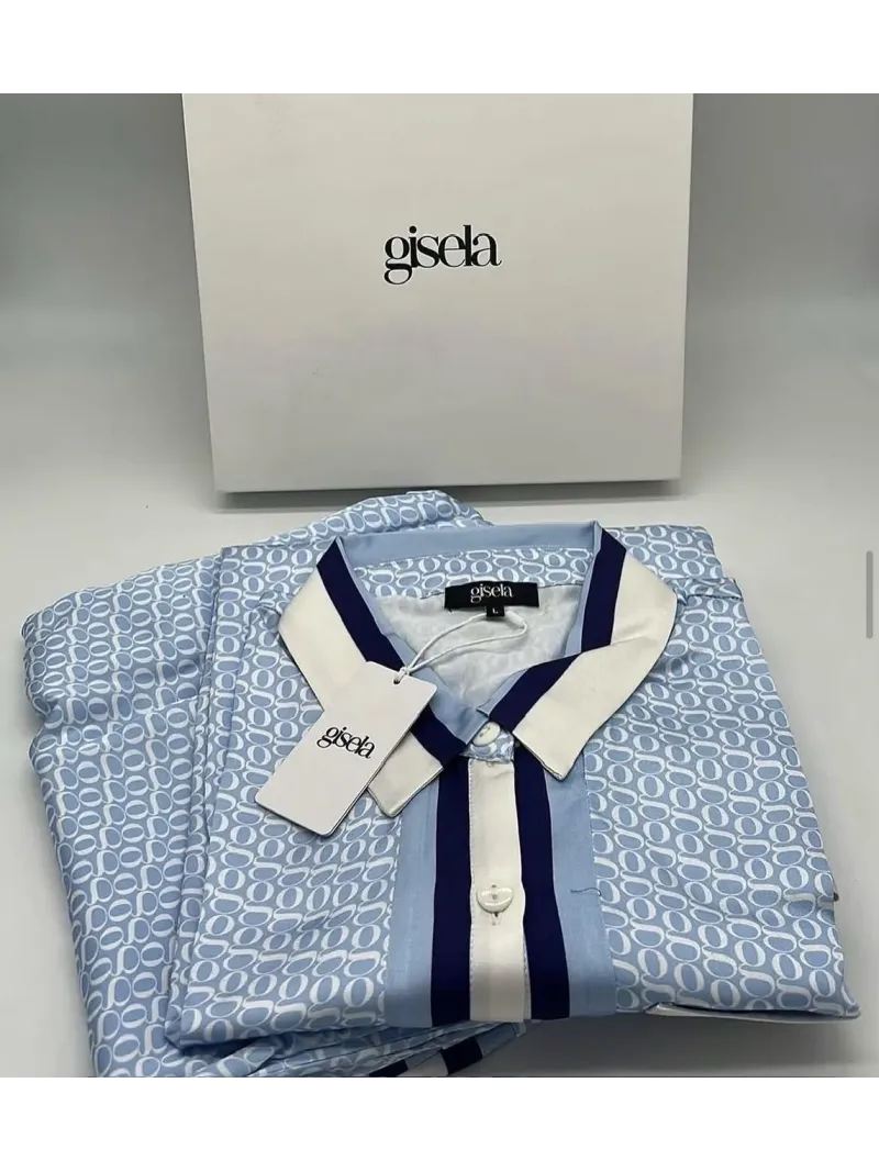 Acquista ora PIGIAMA DONNA LUNGO RASO GISELA Monogramma su nonsolointimo1994.com