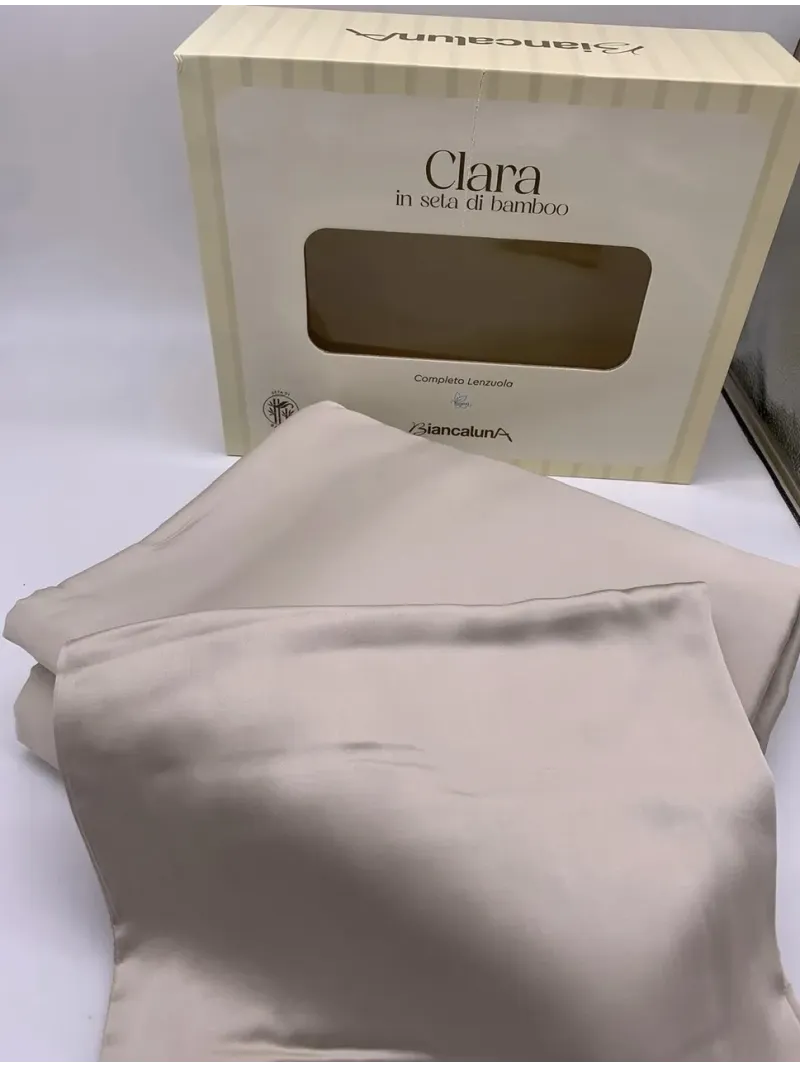 Acquista ora COMPLETO LETTO MATRIMONIALE SETA DI BAMBOO Clara su nonsolointimo1994.com