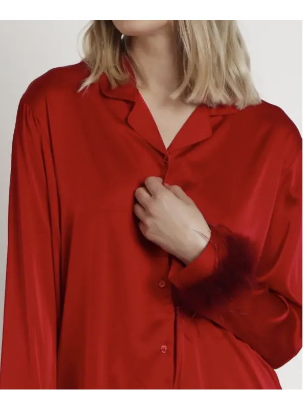 Acquista ora PIGIAMA DONNA LUNGO APERTO AVANTI RASO CON PIUME AI POLSI ADMAS 62911 su nonsolointimo1994.com