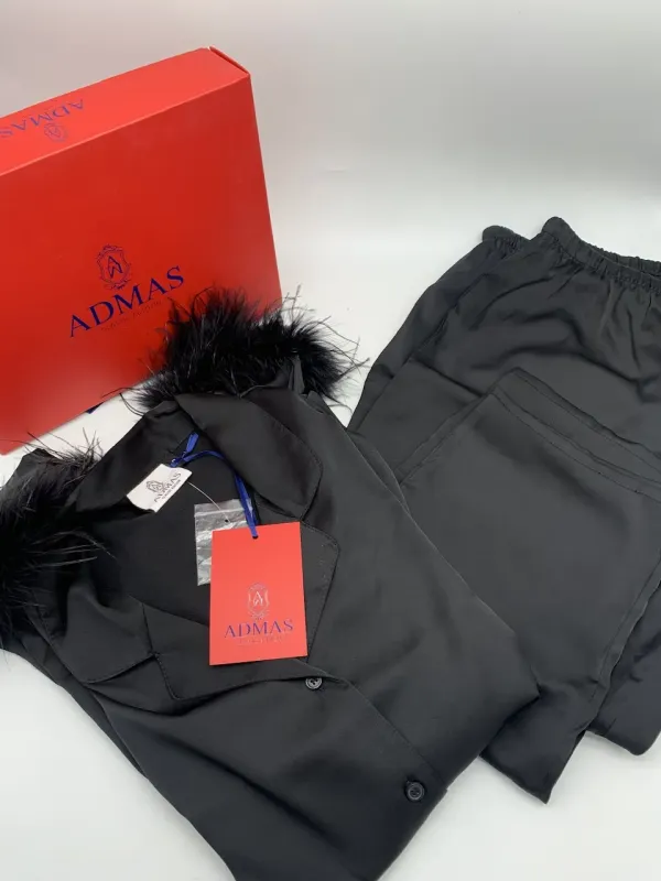 Acquista ora PIGIAMA DONNA LUNGO APERTO AVANTI RASO CON PIUME AI POLSI ADMAS 62911 su nonsolointimo1994.com