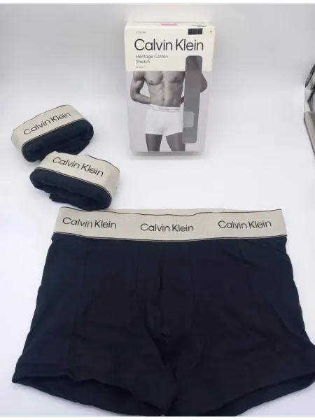 Acquista ora TRIPACK BOXER UOMO CALVIN KLEIN Heritage cotton stretch su nonsolointimo1994.com