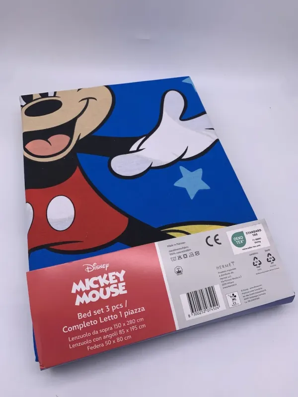 Acquista ora COMPLETO LETTO SINGOLO MICKEY MOUSE 074524 su nonsolointimo1994.com