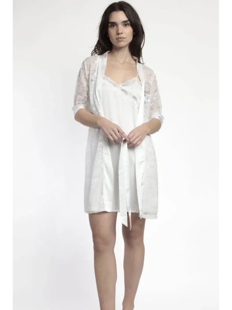 Acquista ora KIMONO PIZZO + SOTTANA RASO ADMAS 67227 su nonsolointimo1994.com