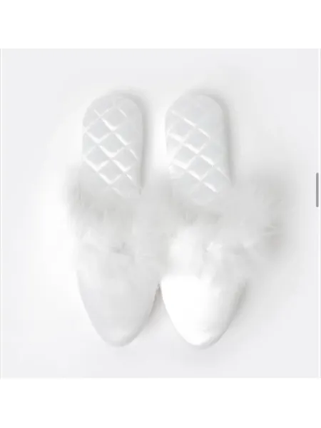 Acquista ora PANTOFOLA DONNA SPOSA RASO E PIUME ADMAS 69124S su nonsolointimo1994.com