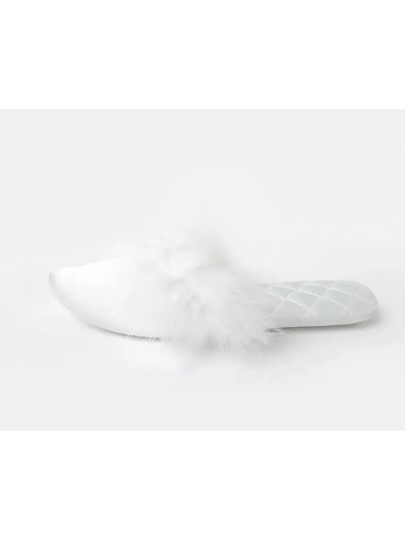 Acquista ora PANTOFOLA DONNA SPOSA RASO E PIUME ADMAS 69124S su nonsolointimo1994.com